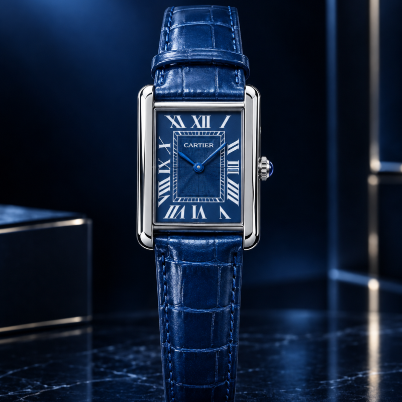 Cartier Tank Watch Blue