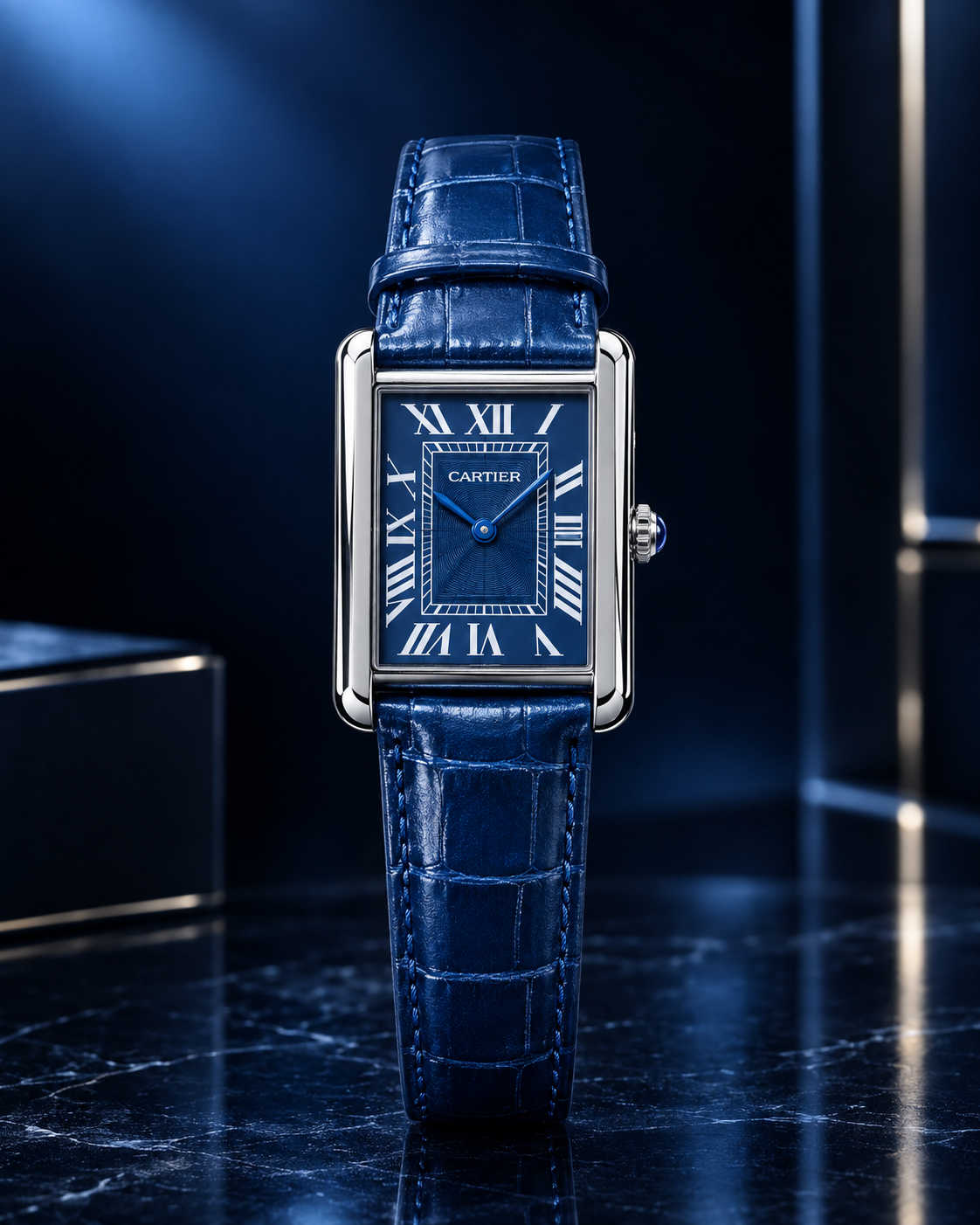 Cartier Tank Watch Blue